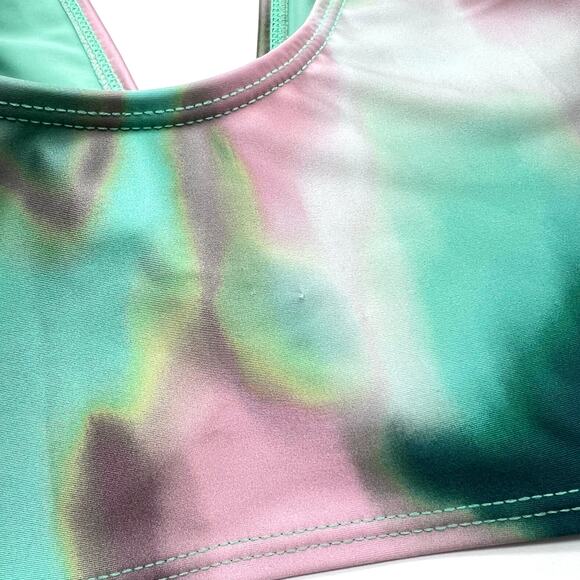 MONTCE Kim Variation Surf Top Womens XS Silk Dye Bikini Green Pink Blue NEW - Picture 13 of 14